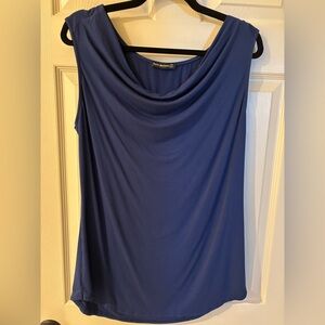 Sarin Mathews Sleek Cowl Neck Blouse in Deep Blue Large